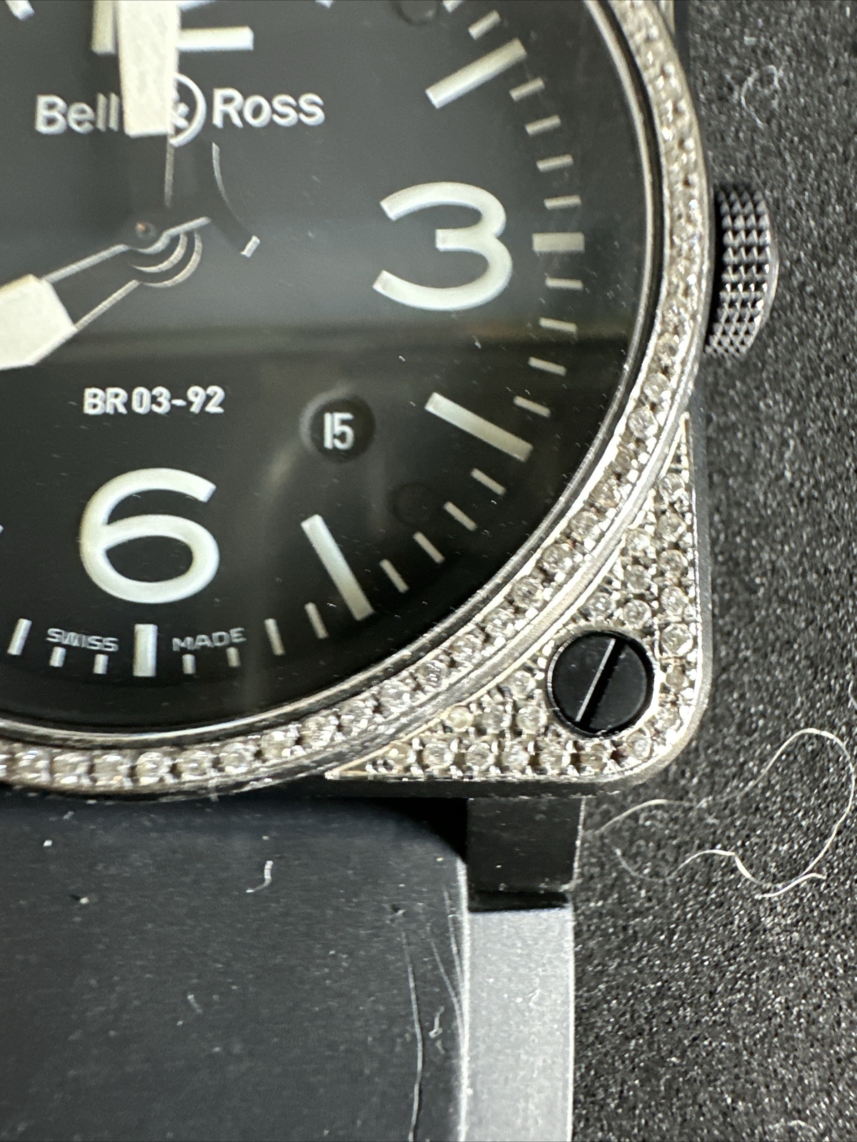 Bell & Ross Custom Diamomd BR03-92 Automatic Ceramic 42 BLACK MATTE Watch