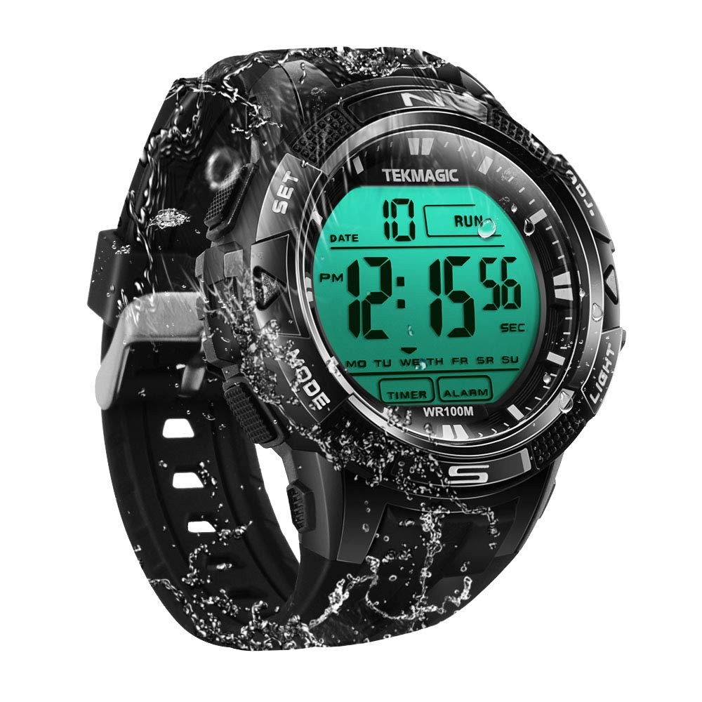 TEKMAGIC Digital Watch 100m Underwater Waterproof for Swimming Diving with…