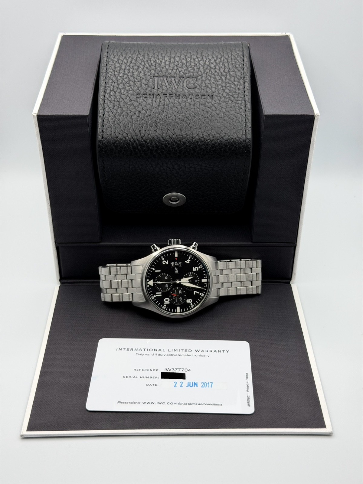 🔥 WEEKEND SPECIAL | IWC Pilot Chronograph IW377704 Black Dial | MINT | Full Set