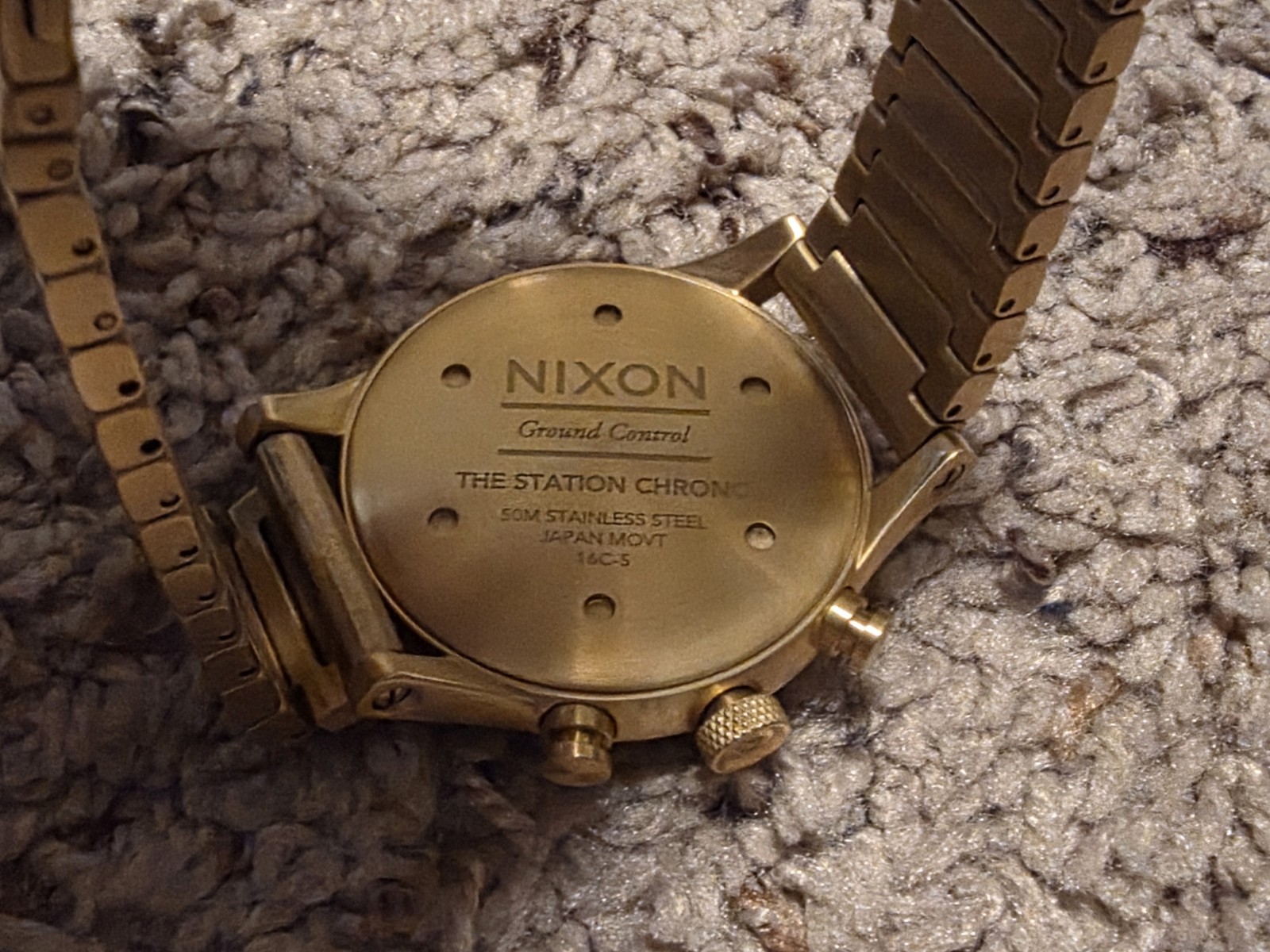 Nixon Station Chrono Gold Watch 41mm Used Good Working Condition No Box Japan