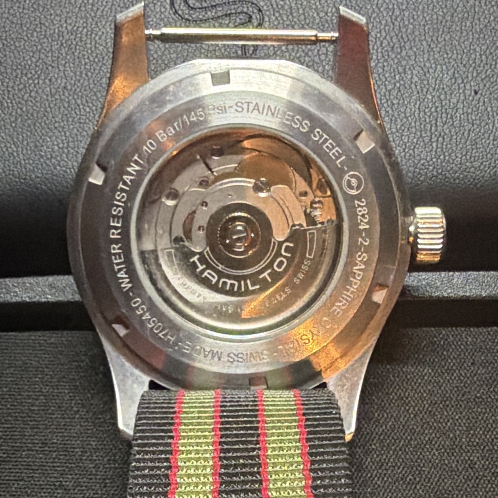 Hamilton Khaki Field Automatic Black Dial Date Sapphire 100m Nylon Strap