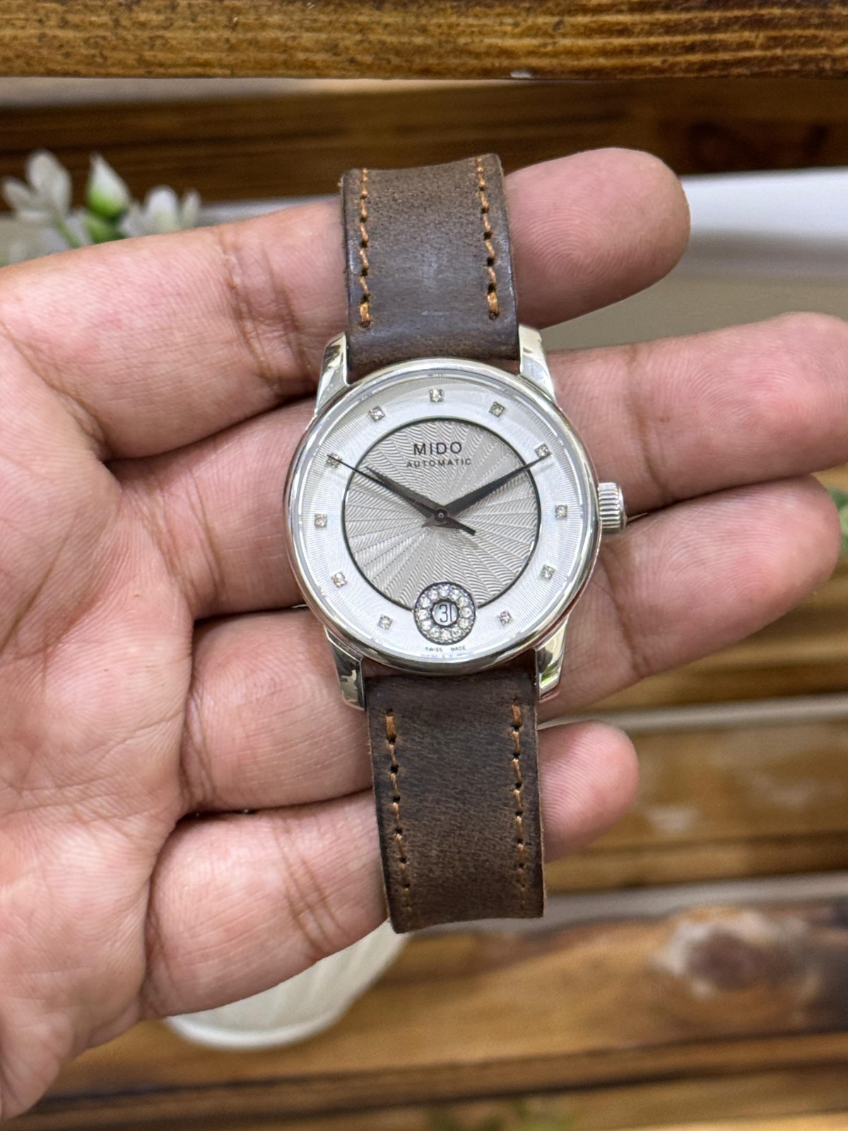 Mido Automatic Silver and white Dial Unisex Watch Swiss ETA 2824 Stainless steel