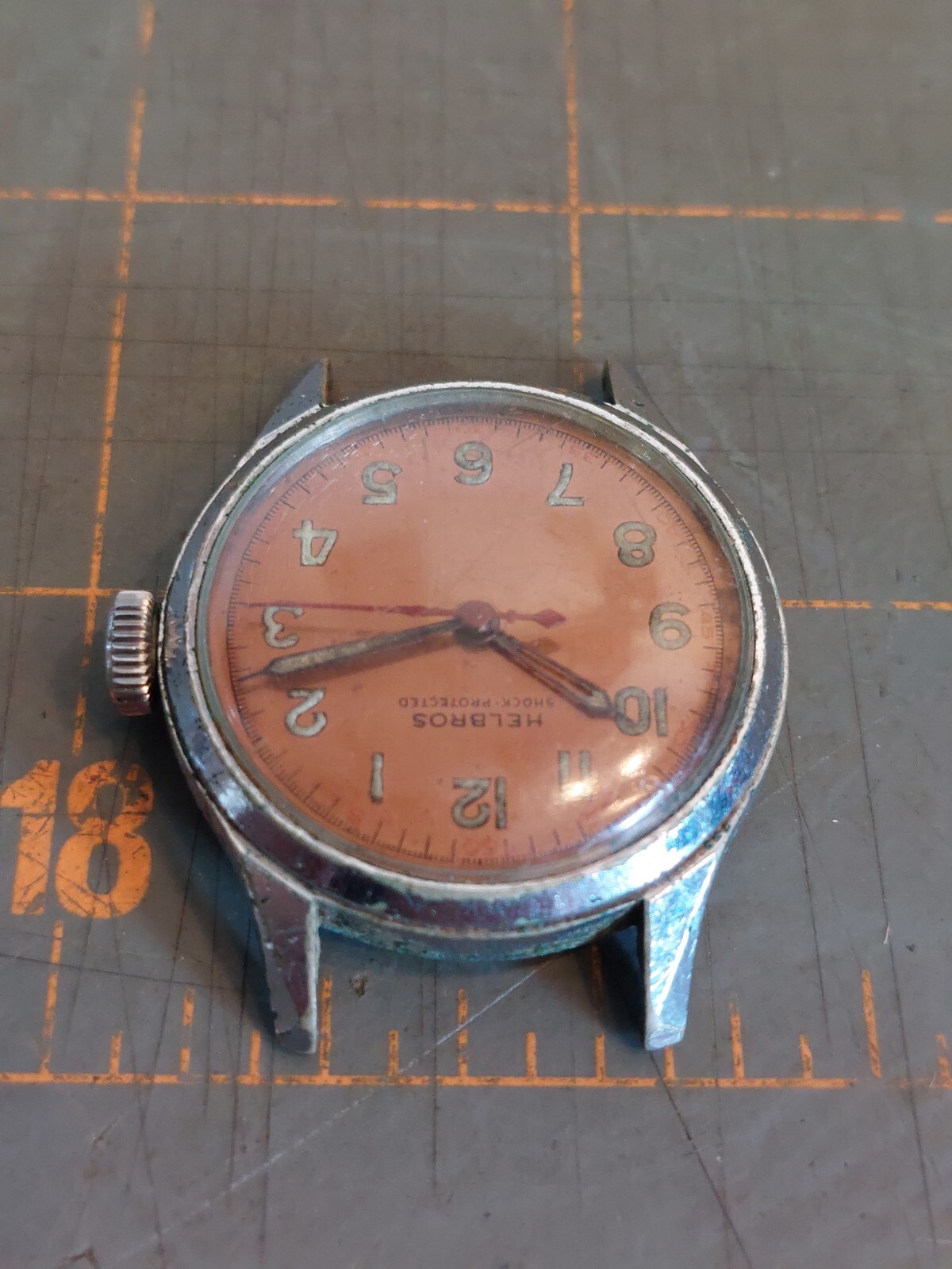 Vintage Helbros Military Watch Shock Protected Waterproof Warranted Semi Works