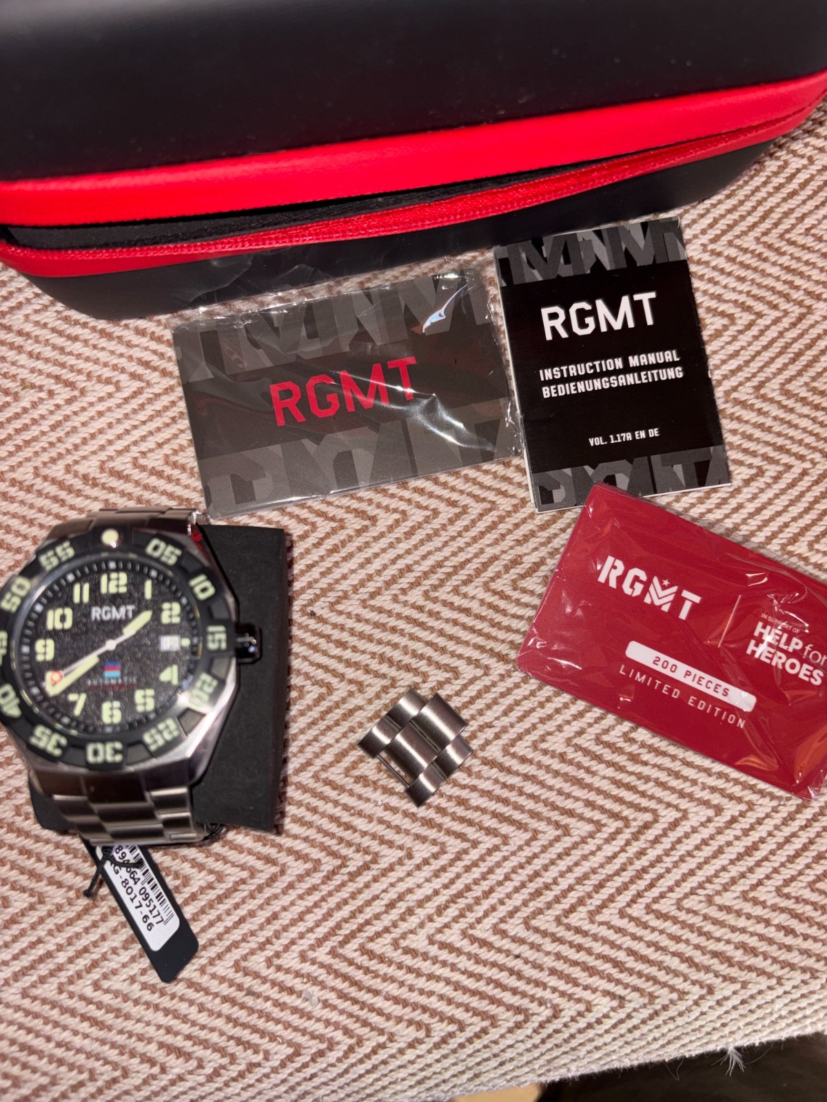 RGMT Limited Edition Help for Heroes FieldMaster Watch 200 of 200 (Never Worn)