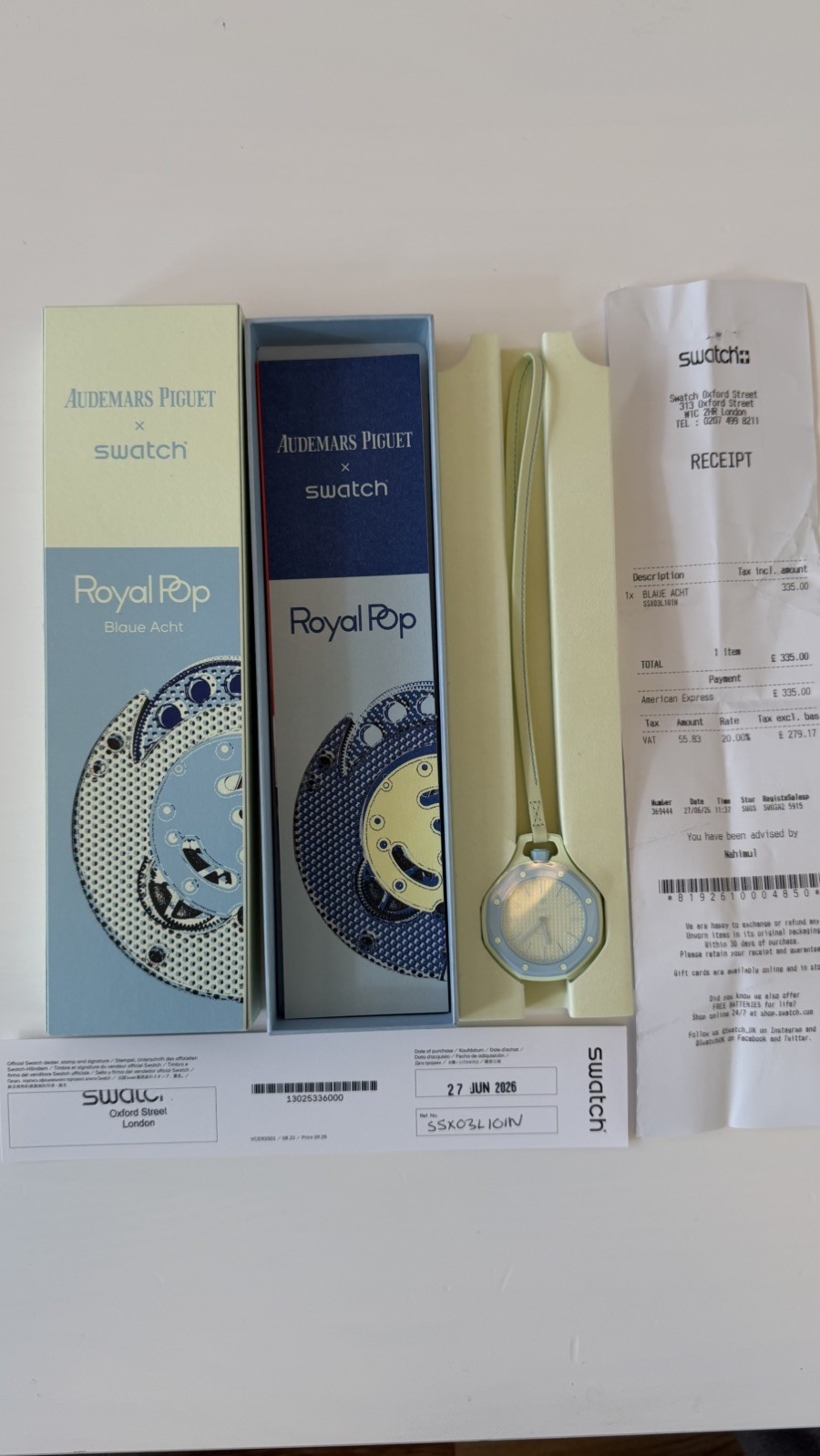 AP X Swatch Royal Pop – Blaue Acht w/ papers IN HAND QUICK SHIP TRUSTED SELLER!!