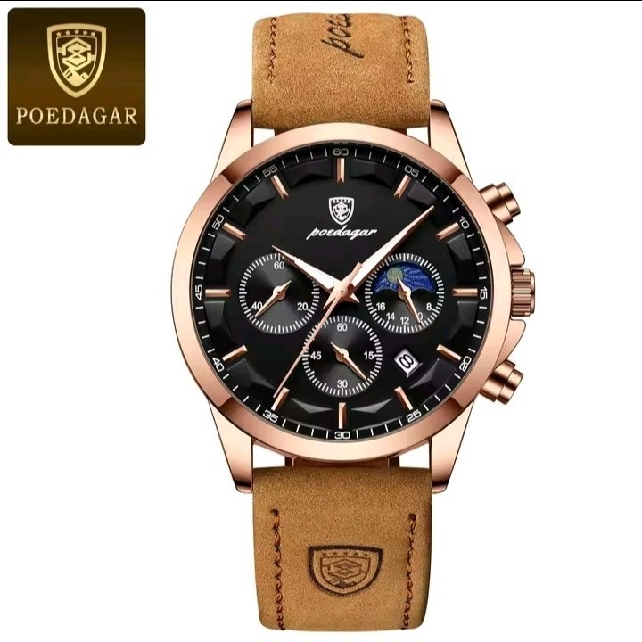 POEDAGAR Sports Luxury Men Quartz Watch Waterproof Chronograph Luminous Date Man