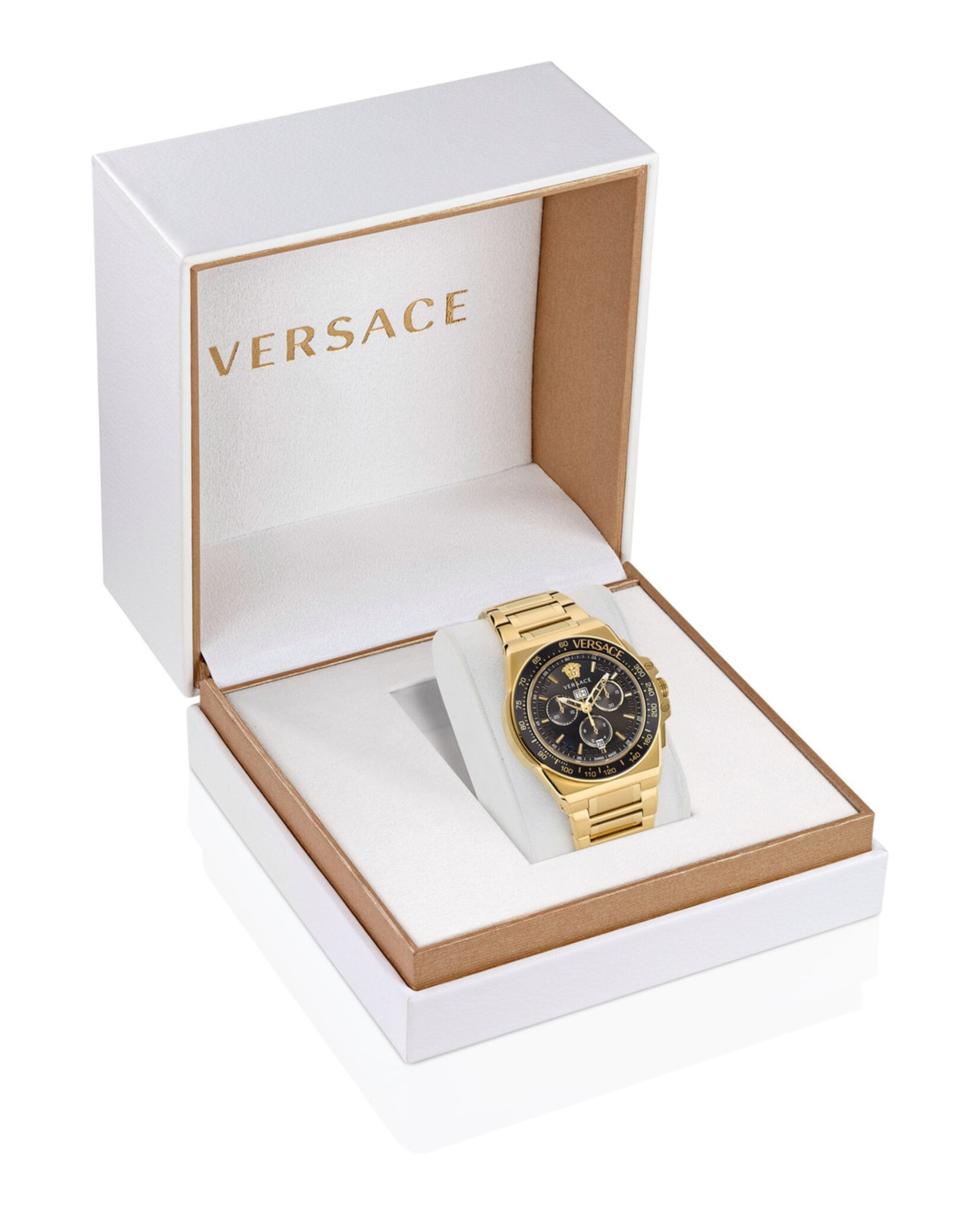 Versace Mens Greca Extreme Chrono Gold 45mm Bracelet Fashion Watch