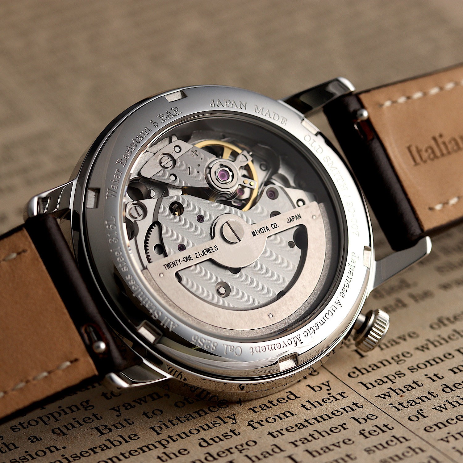 KUOE KYOTO OLD SMITH 90-007 Small Seconds Automatic Black Dial Brown Leather