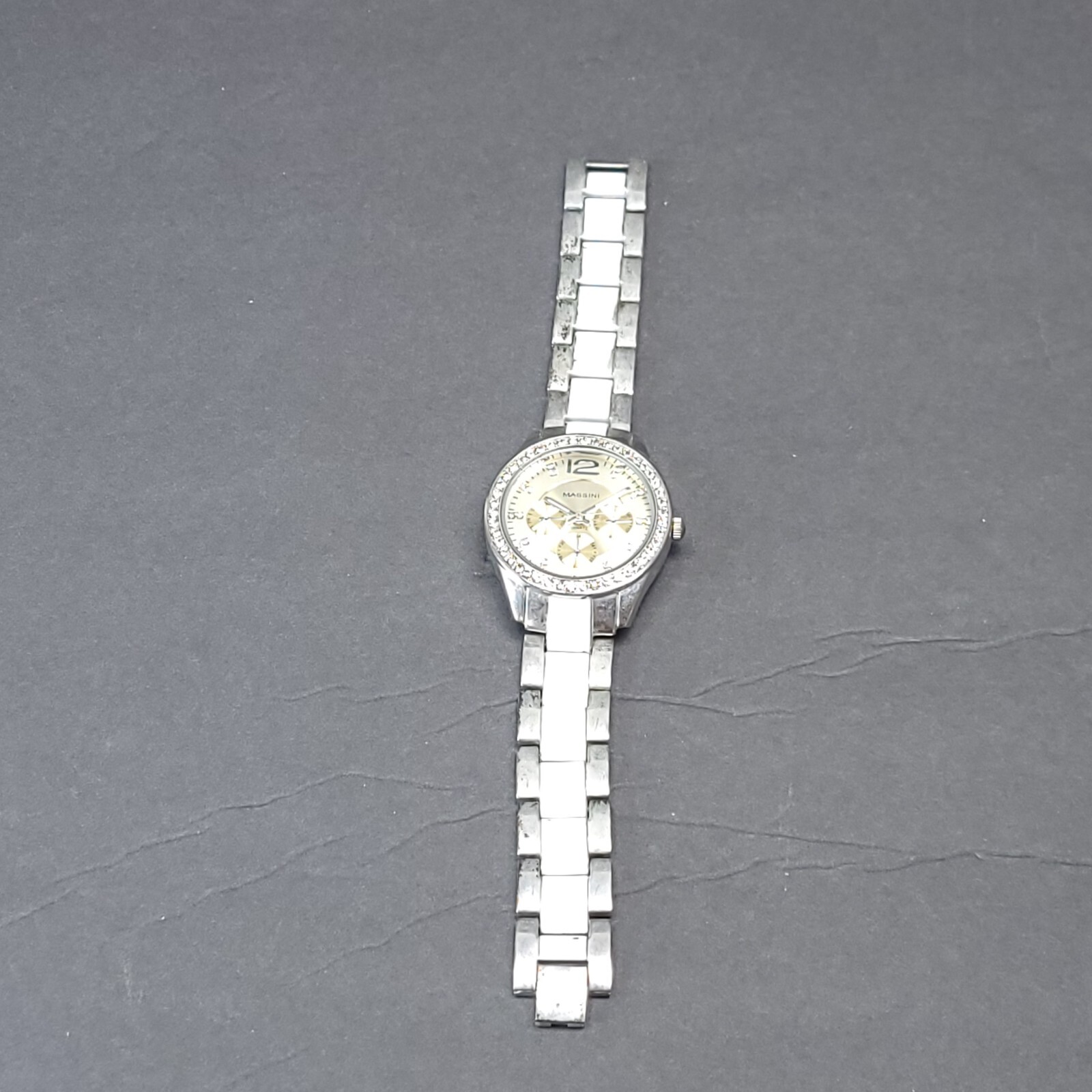 Massini Rhinestone Watch Silver Tone Jewelry Accessories