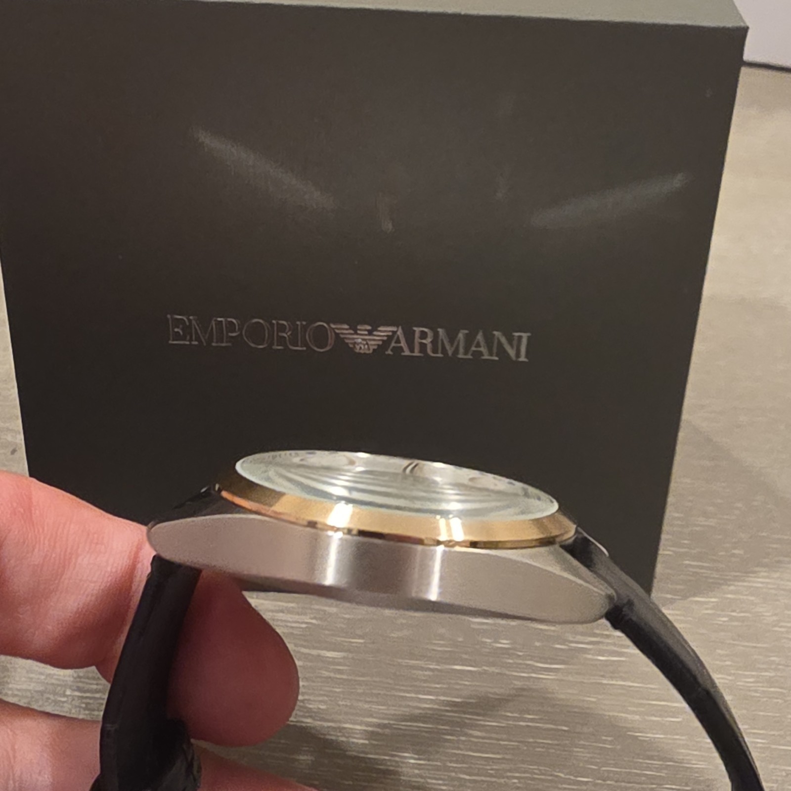 Emporio Armani Men’s Silver Dial Tachymeter Chronograph Date Quartz Watch 43mm
