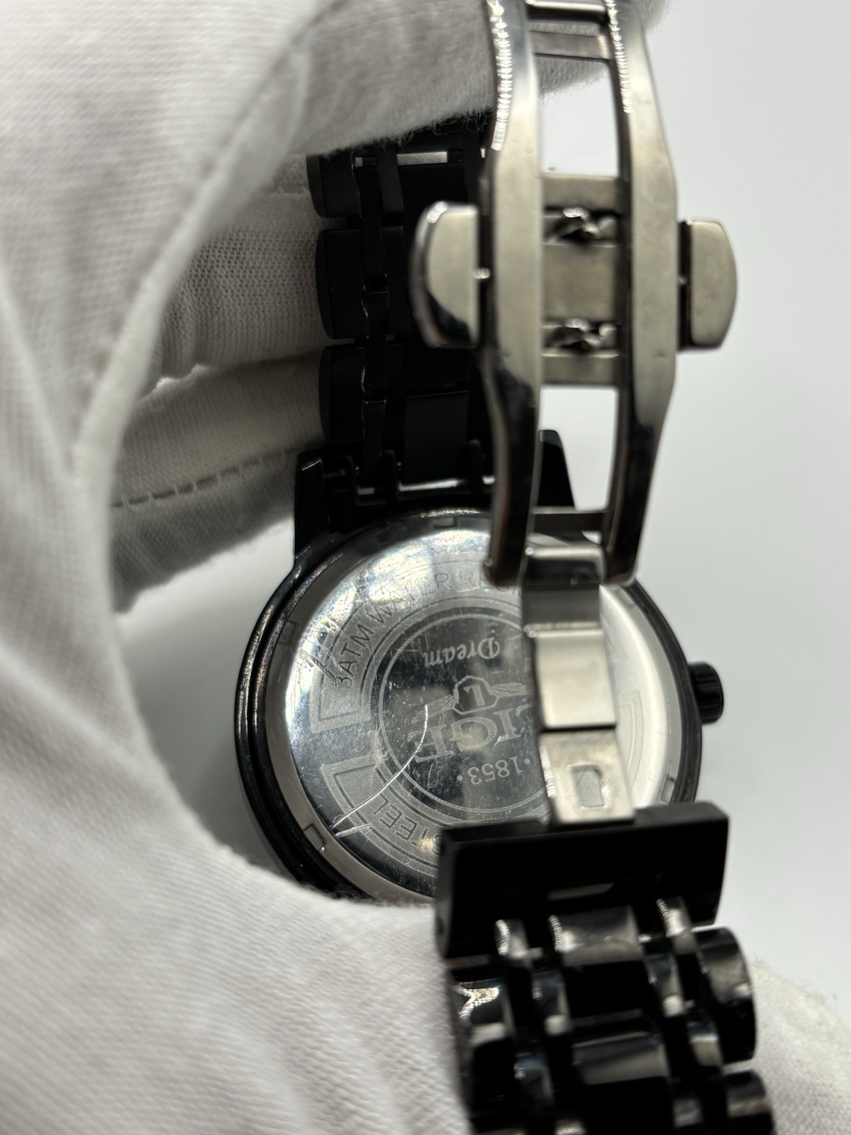 Lige Dream 1853 Men’s Watch Day/Date Fancy Blue Dial Black Band New Battery