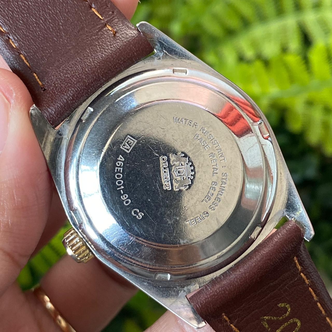 Rare Orient President Automatic Gold Dial Roman Index Day Date Vintage Watch Men