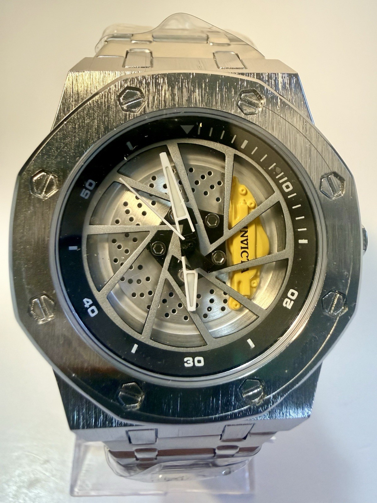 69487 Invicta Speedway Rim Mens Watch 42mm Steel Wheel Dial Sport Wristwatch