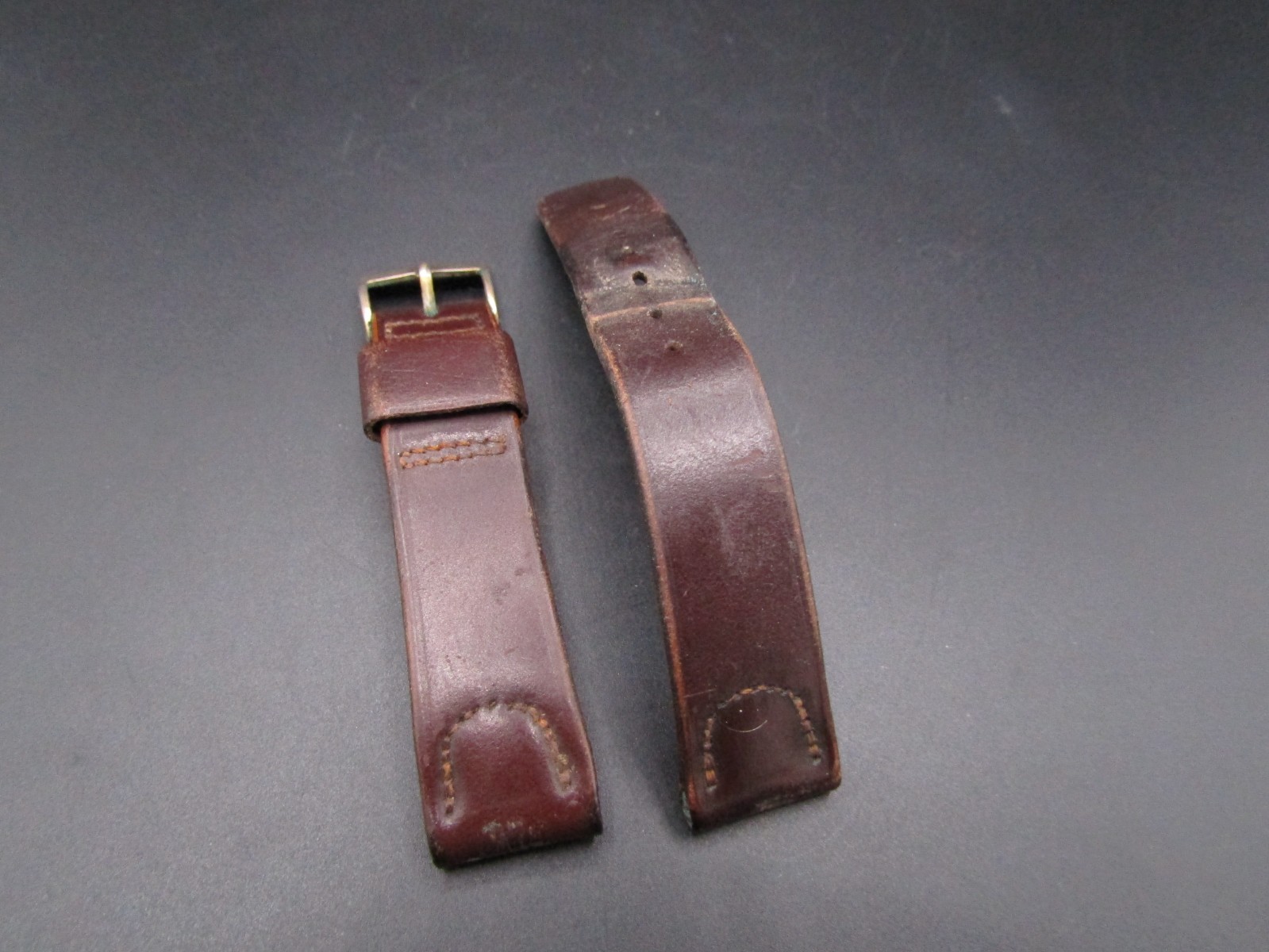 Vintage Rare Kreisler Shell Cordavan Leather Dark Brown Watch Band Strap 17mm