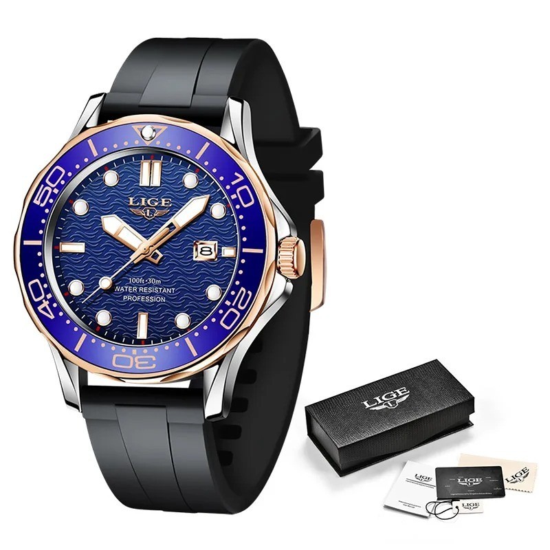 2025 LIGE New Business Mens Watches Top Brand Luxury Dive Watch For Men Waterpro