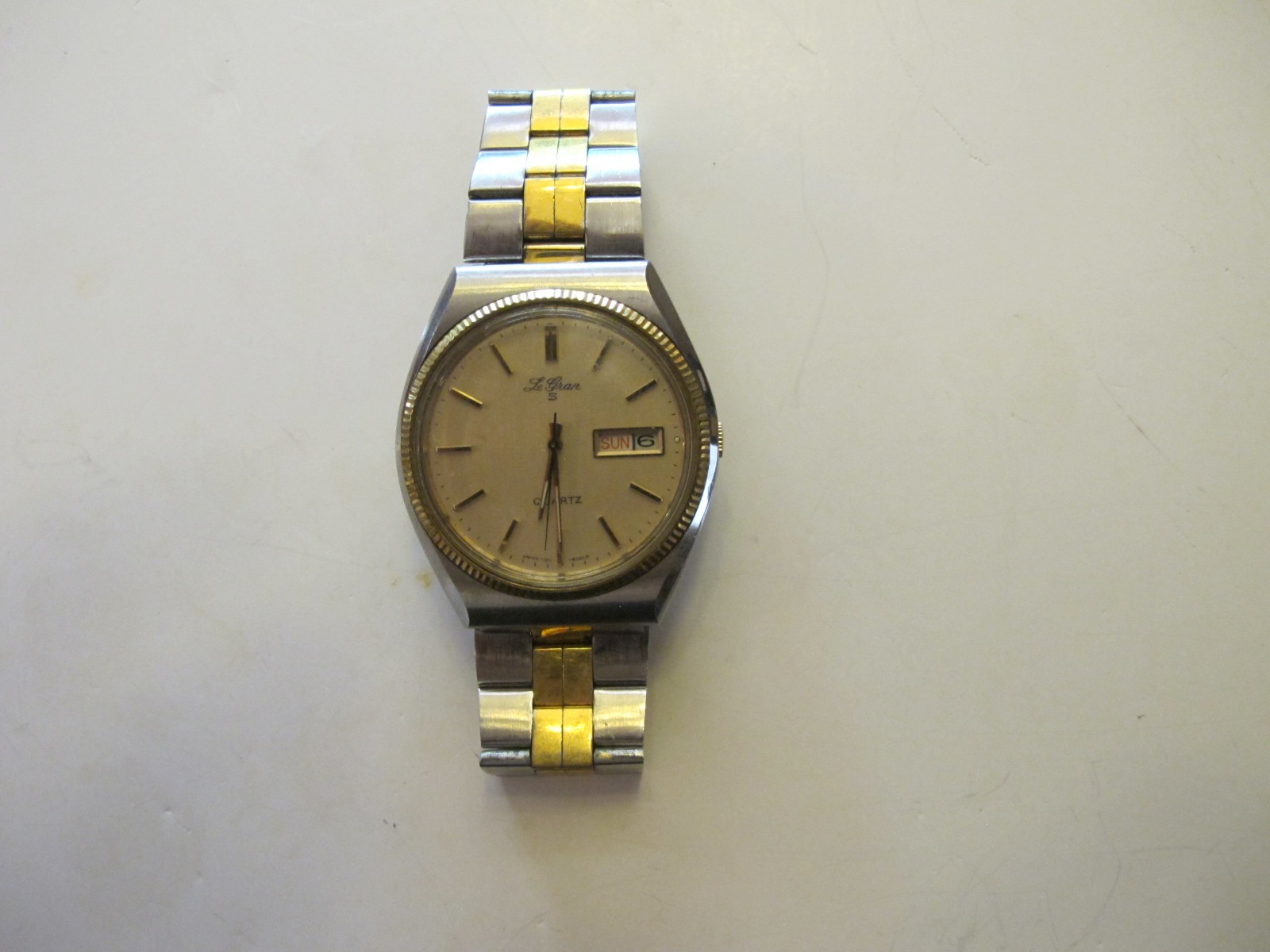 Le Gran quartz Silver and Gold watch