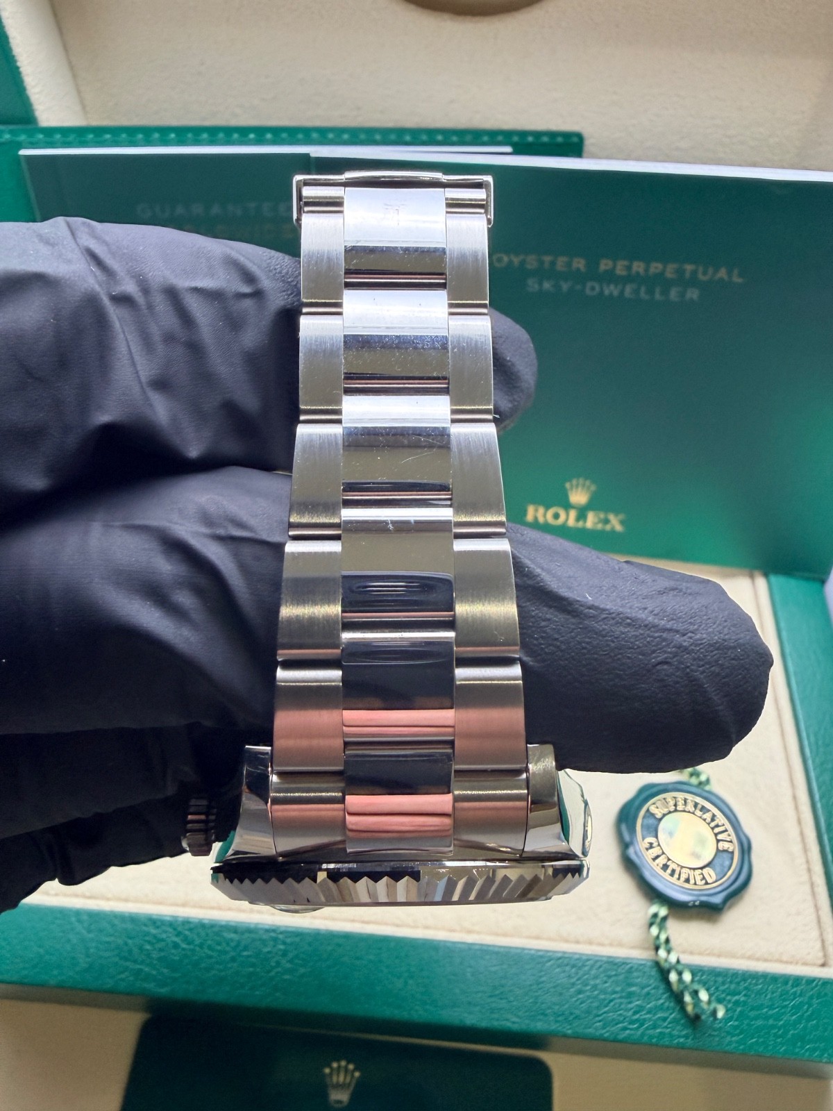 Rolex 2023 Sky-Dweller 326934 Silver Oyster Bracelet with Silver Bezel warranty
