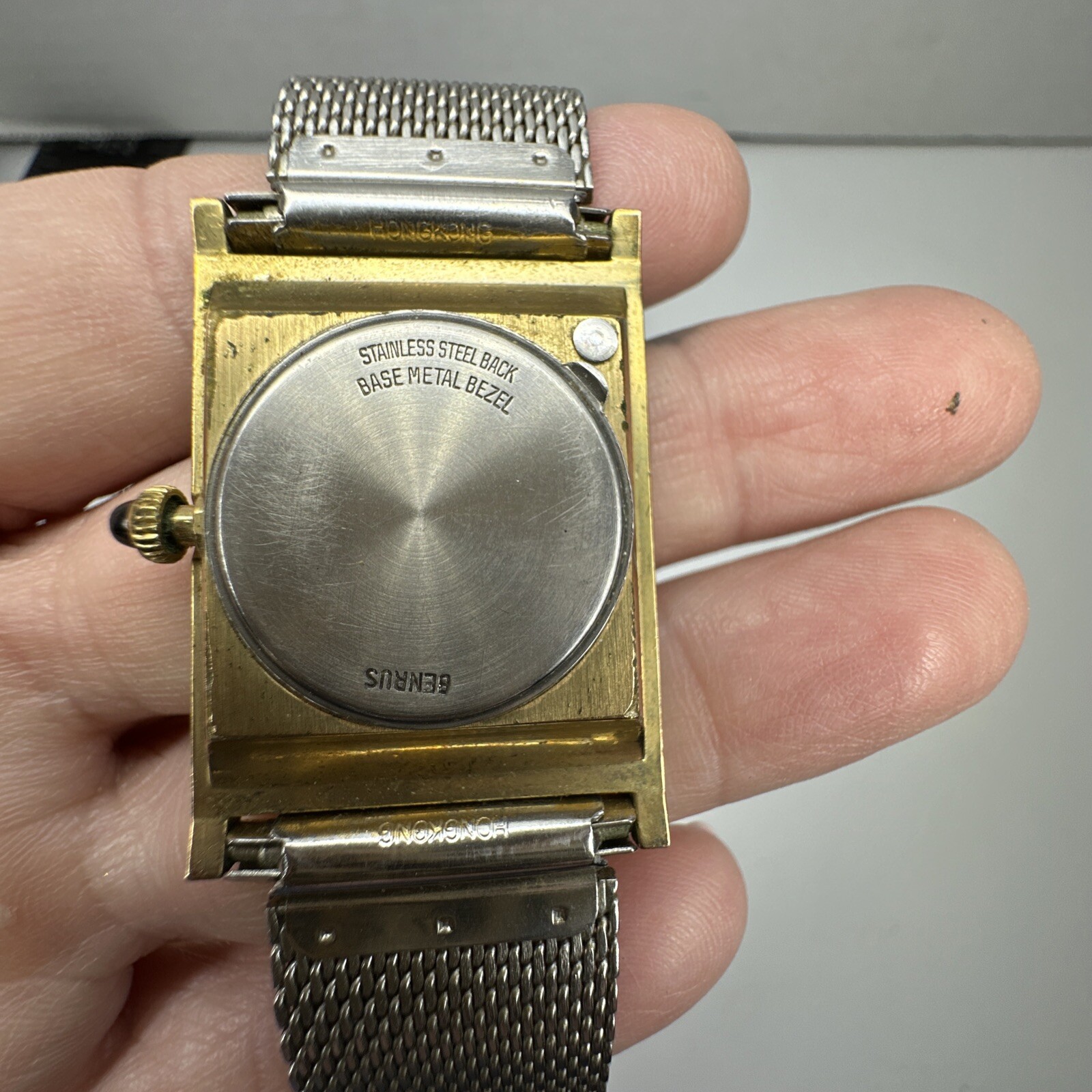 Vintage Benrus UNTESTED Quartz Citation Tank Watch Rectangle Speidel Band