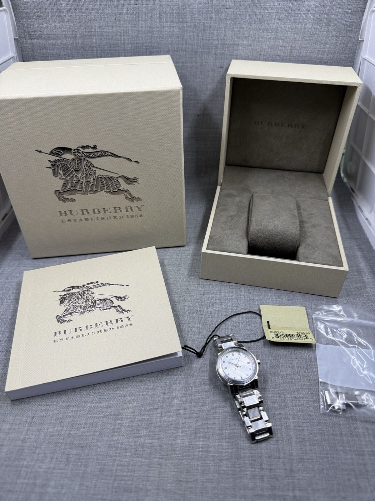 Ladies Burberry The City Diamonnd Dial Silver 26mm Quartz Watch BU9213