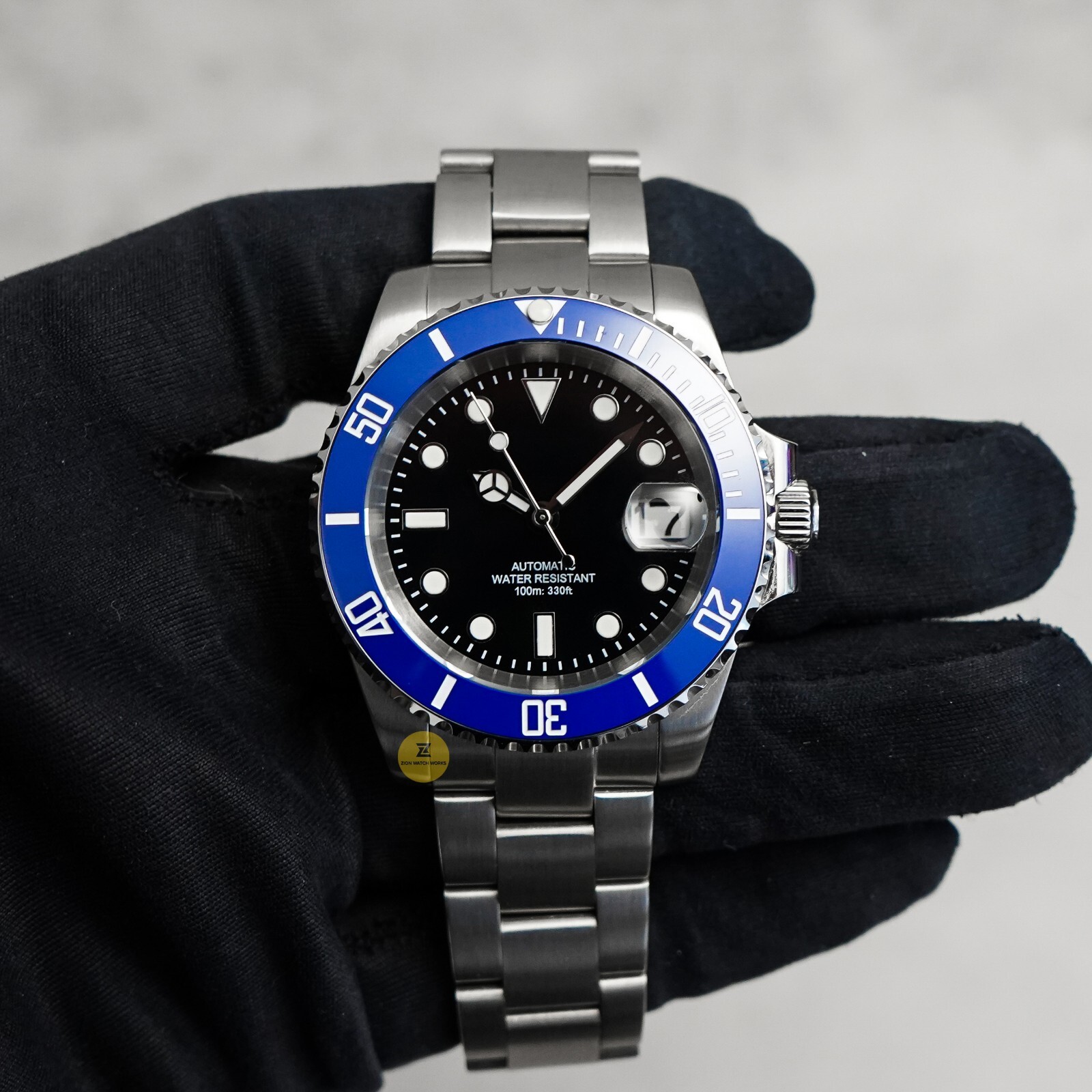 40mm Cookie Monster Sub Date Style Mod Watch NO LOGO w/ NH35 Automatic Movement