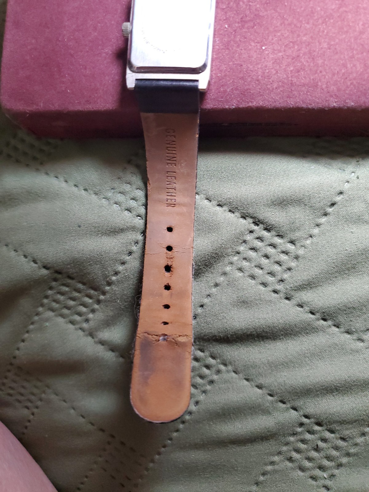 House of Watches Denmark Brushed Silver Rectangular Watch Black Band New Battery