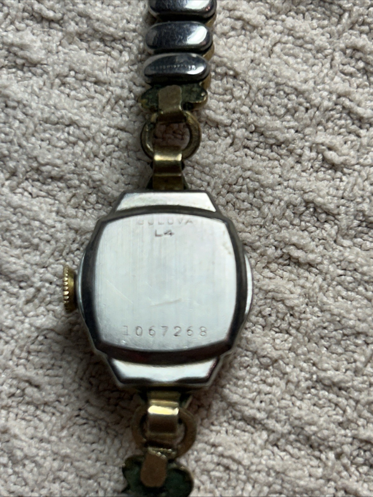 Bulova 1954 Ladies 16mm Cocktail Watch 10K Gold Filled Swiss Ticking /Band Broke