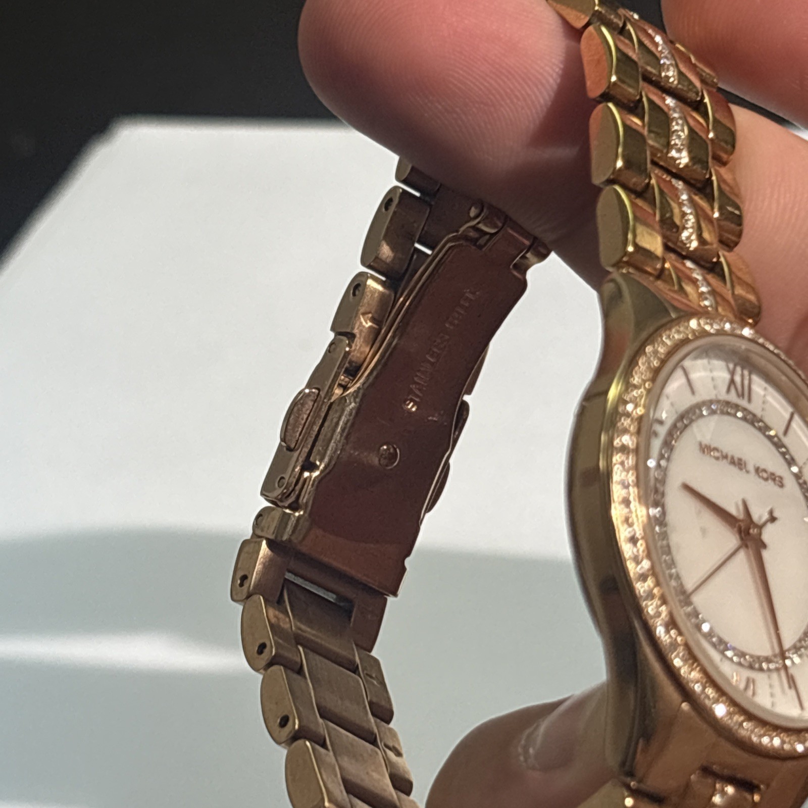 Michael KORS Watch Gold Plated MOP DIAL Fits Wrist Size 6.5”
