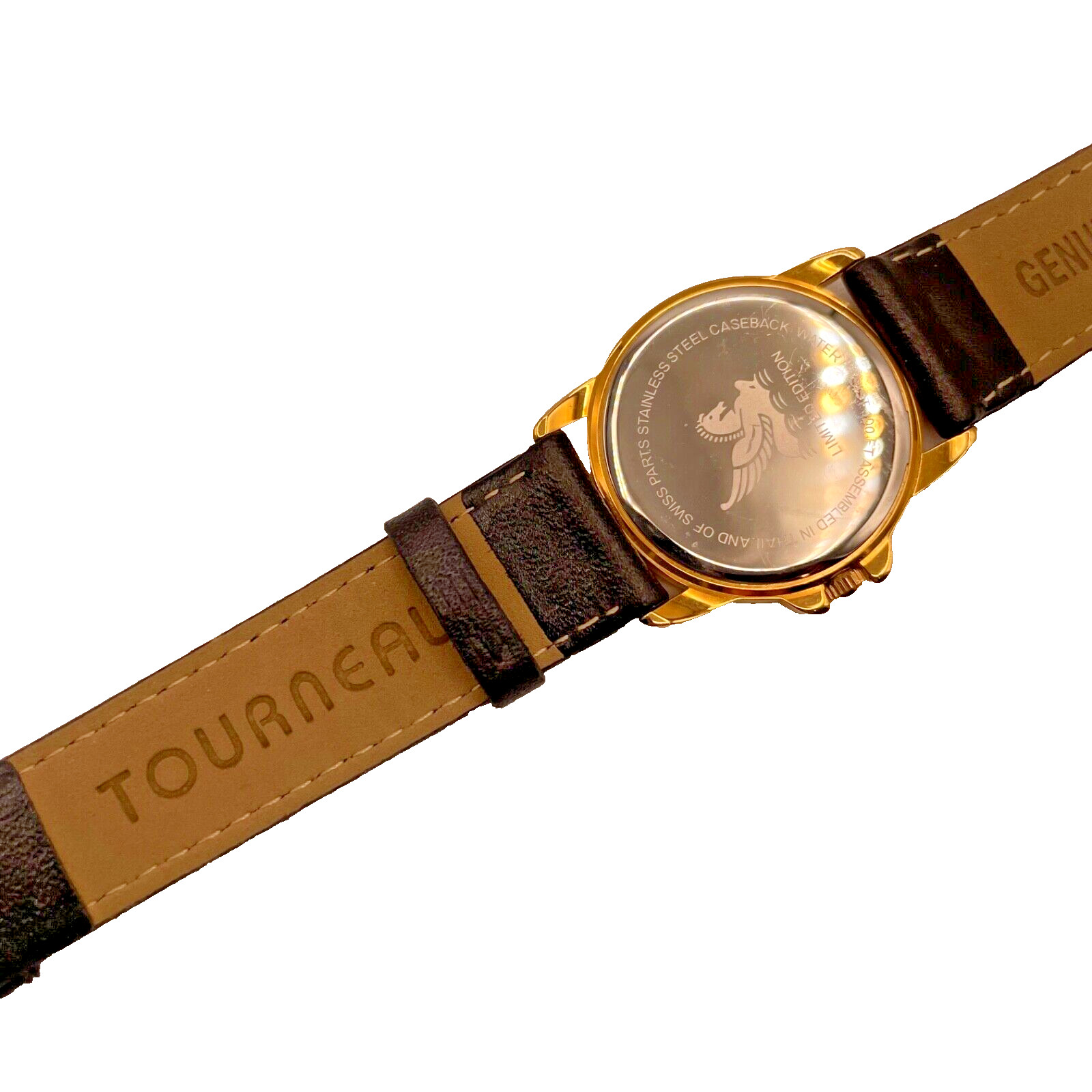 Tourneau Limited Gold Plated Stainless Steel Ladies Watch Original Leather Band
