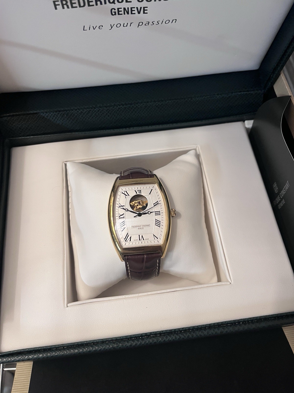 Frédérique Constant Persuasion Tonneau Art Deco Brown Open Heart FC-310M4T25 AUT