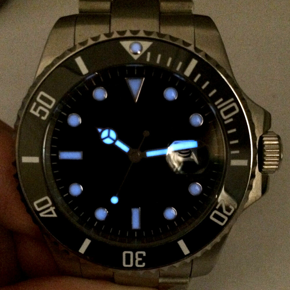40mm BLIGER Blue Fade Dial Ceramic Bezel NH35A Automatic mens Watch Sapphire