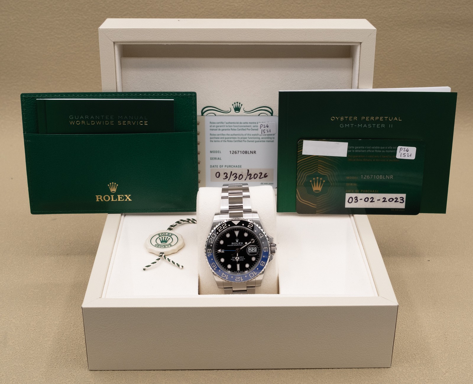 2023 Rolex GMT-Master II Batman Black Dial Complete
