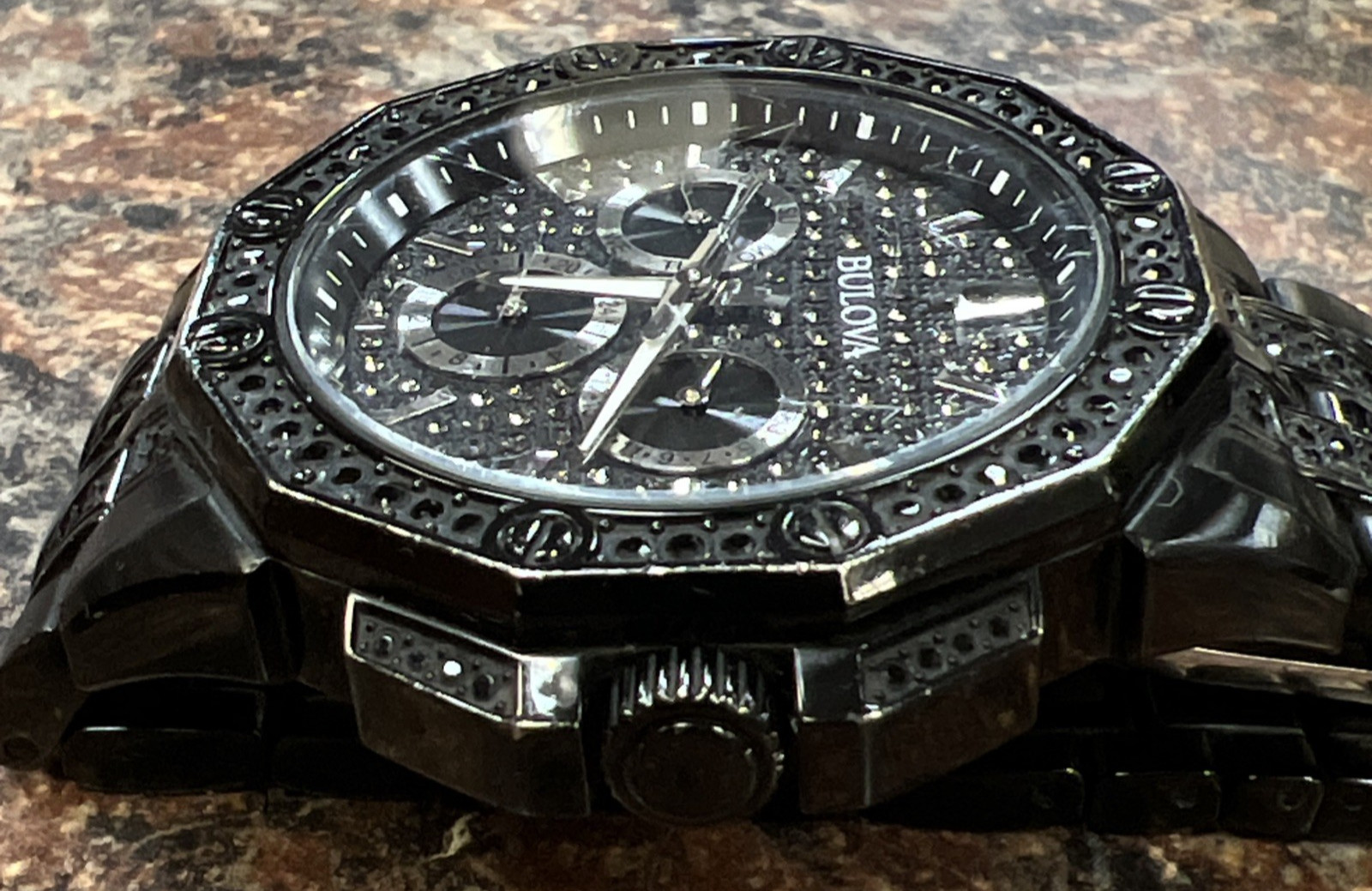 Bulova Octava Black Crystal Stainless Steel 98C134 Chronograph a-2