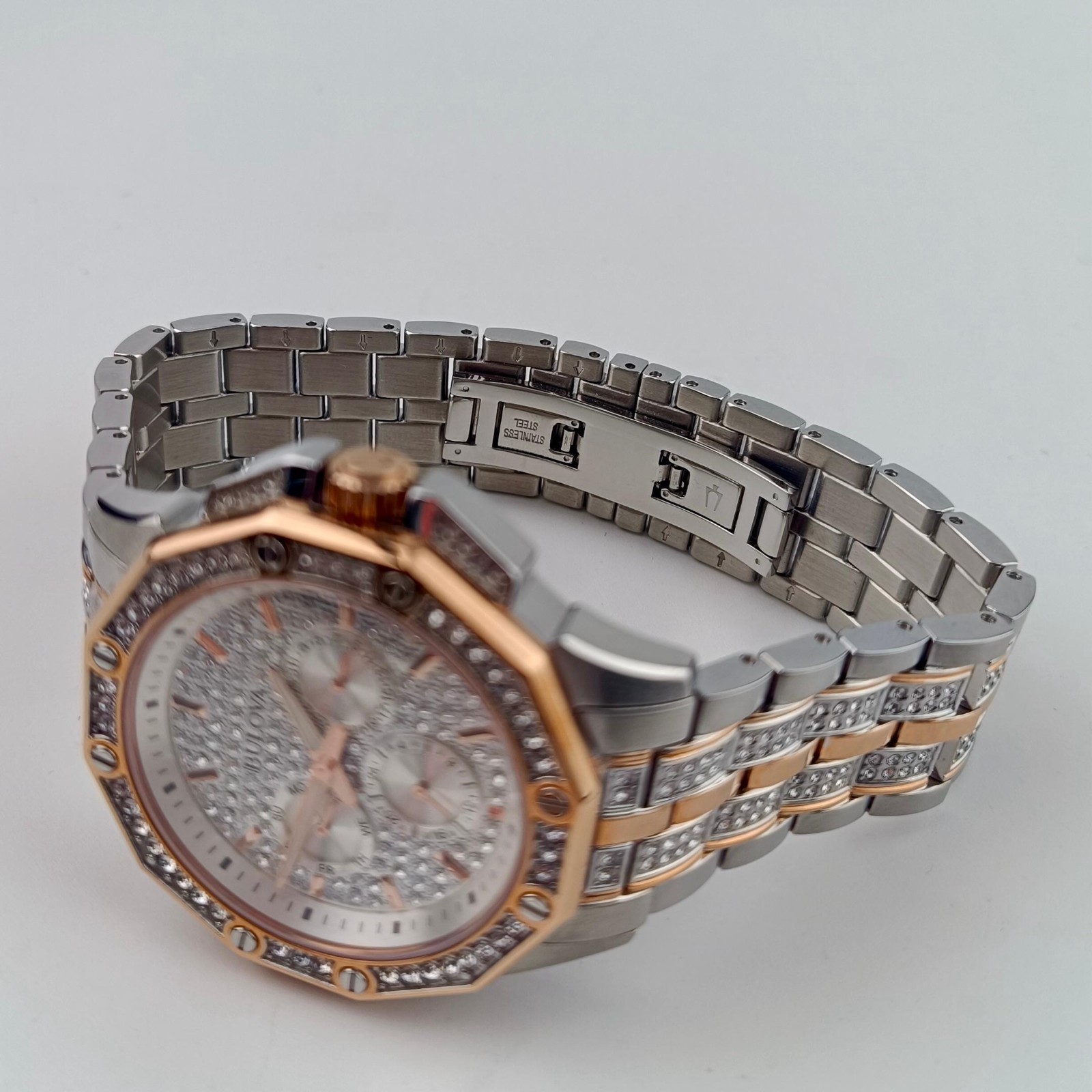 Bulova Octava Men’s Quartz Watch 41.5mm Gold Silver Crystal Two-Tone 98C133