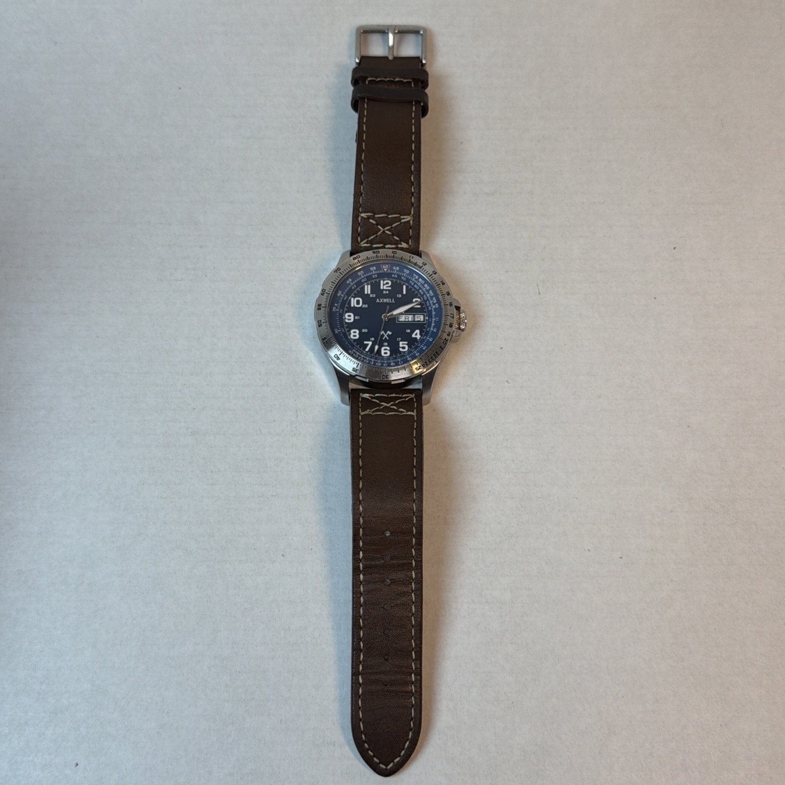 Axwell Blazer Leather Strap Watch – Brown/Navy + Additional Blue Leather Strap!!