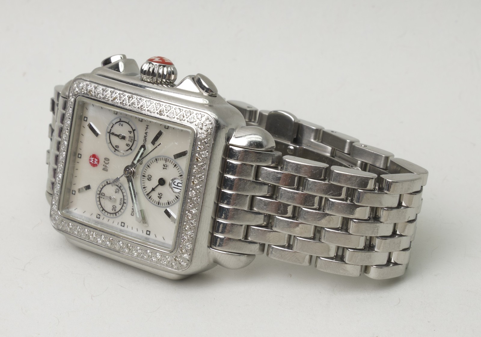 Parts/Repair Small Michele Deco Diamond Bezel Ladies Watch Chronograph