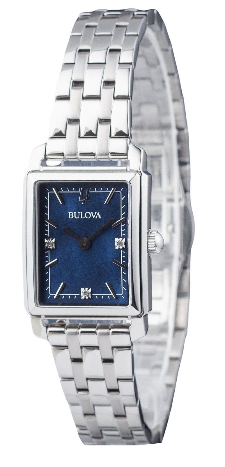 Bulova Classic Blue Dial Quartz Stainless Steel Women’s Ladies Watch 96P245