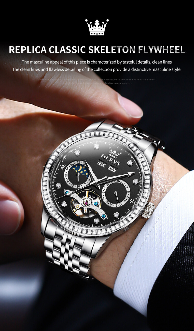 OLEVS Automatic Mechanical Waterproof Luminous Watch Date Men’s Wristwatch