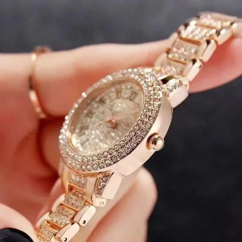 Luxury Shiny Fine Zircon Quartz Watch Elegant All-Star Jewels Wome