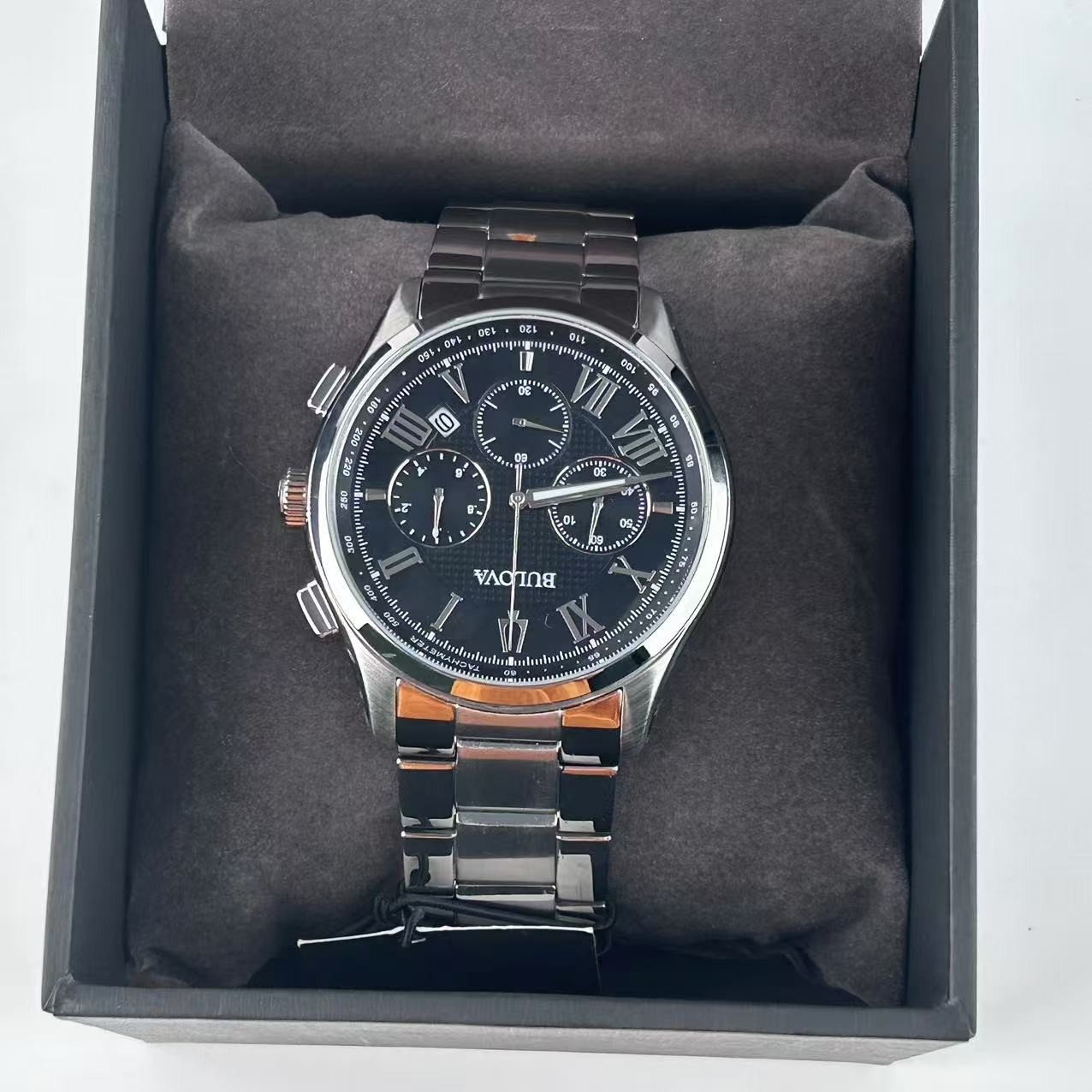 Bulova Wilton 96B288 Men’s Quartz Chronograph Watch Black Dial Men’s Watch 46mm