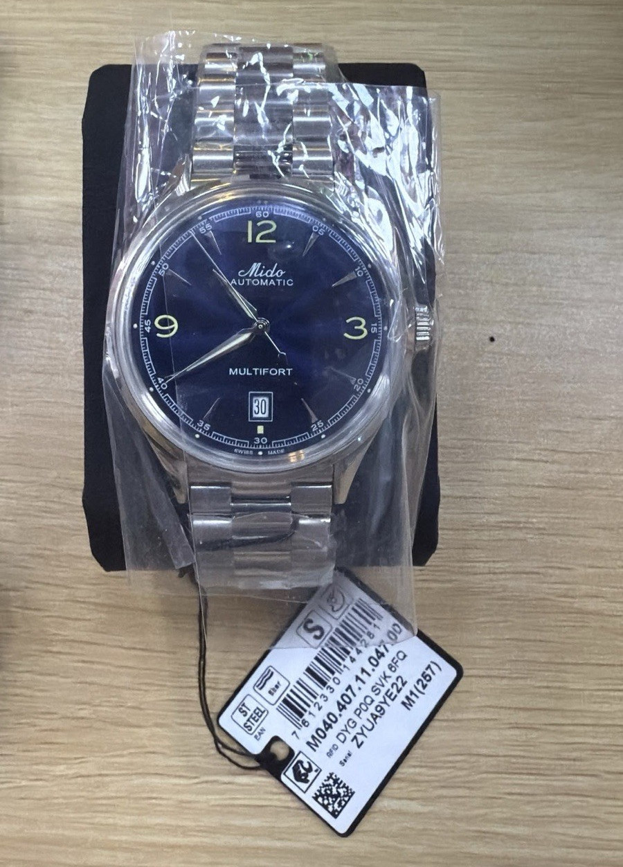 Mido Multifort Automatic Blue Dial 40mm Steel Bracelet Date 100m
