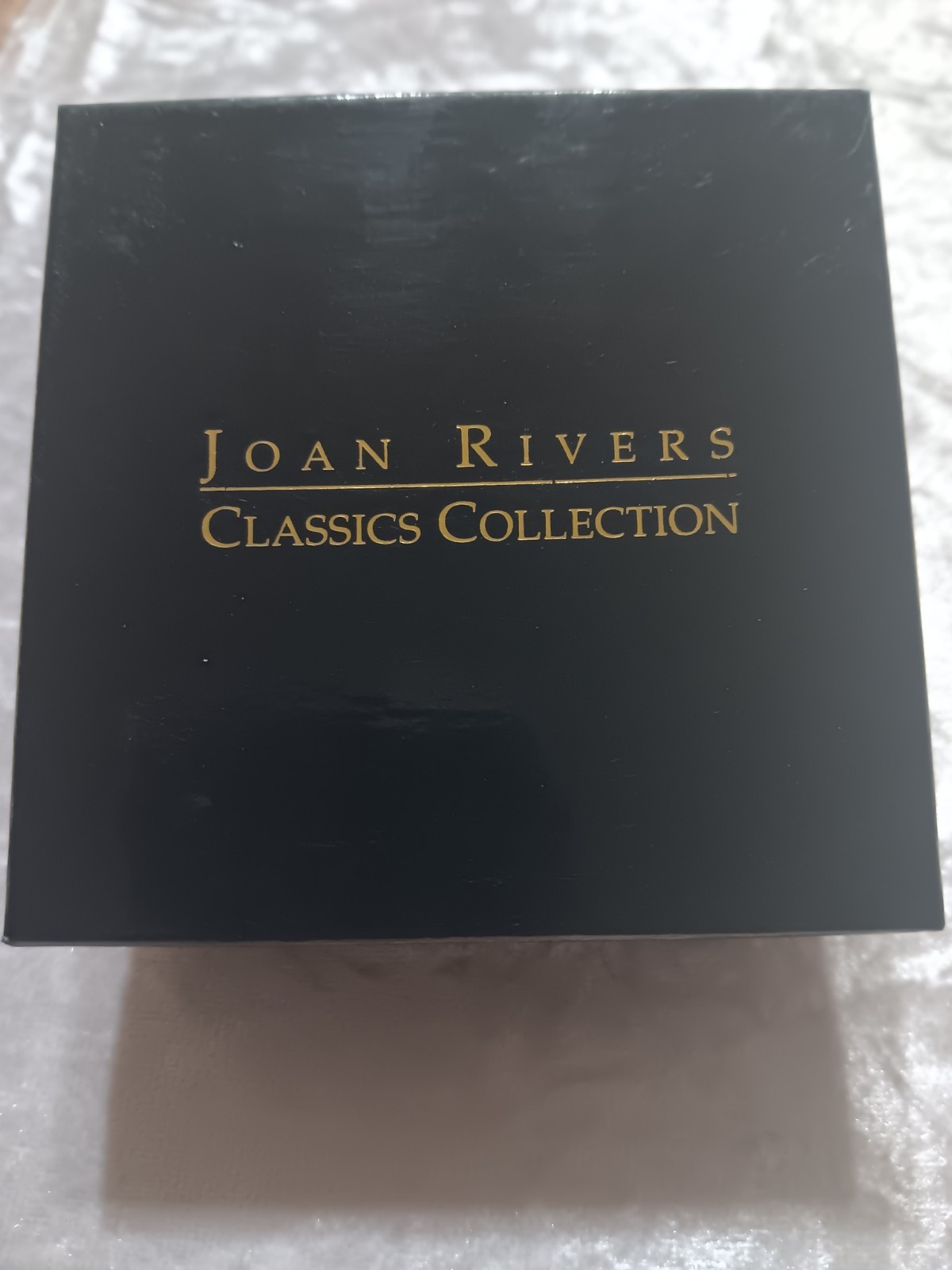 NIB Joan Rivers Classic Collection Clear Acrylic Crystal Watch Blue MOP working