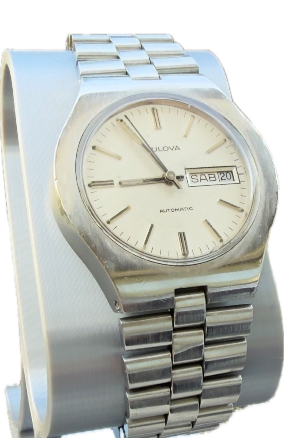 Vintage 1973 Bulova Automatic Day Date 11AOACB 23 Jewels Original Bracelet