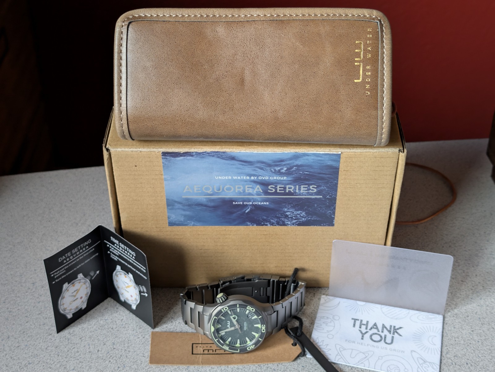 OVD~UNDER WATER AEQUOREA JELLYFISH 24J AUTOMATIC DIVE WATCH~FULL SET~KEEPS TIME