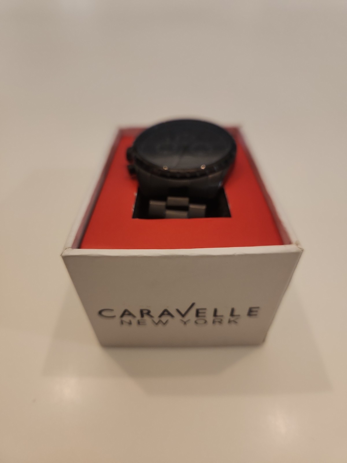 Caravelle New York 45B122 Men’s Black Stainless Steel Chronograph Watch – Never