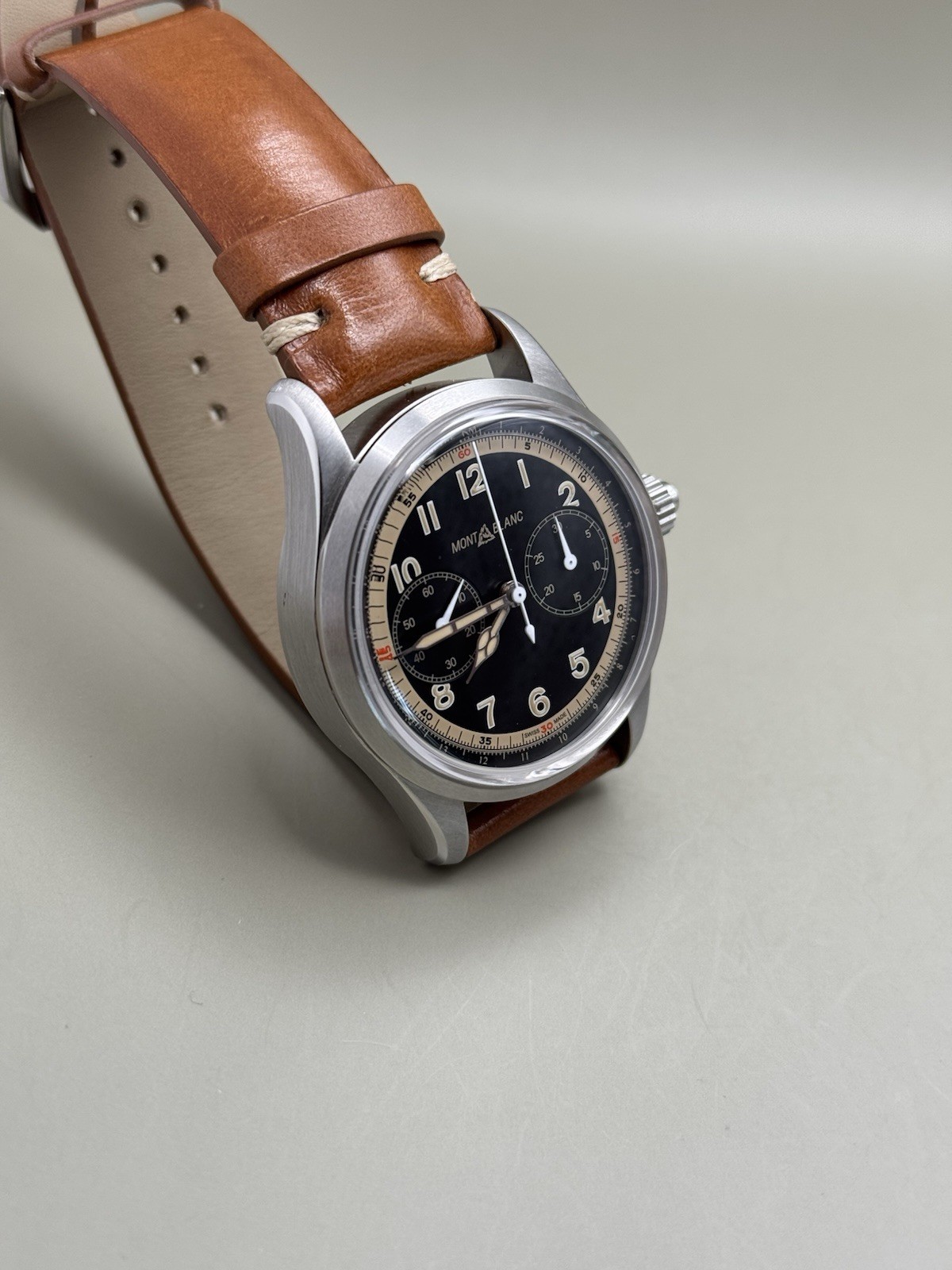 Montblanc 1858 Monopusher Chronograph Automatic Black Dial Watch 125581