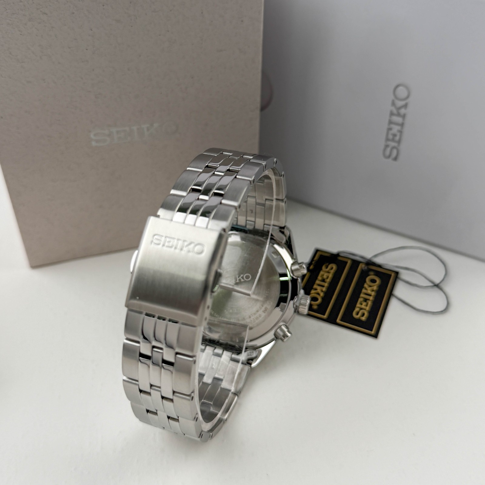 Men’s Seiko Essentials SSB427 Chronograph Blue Dial 41.5mm Steel Quartz Watch
