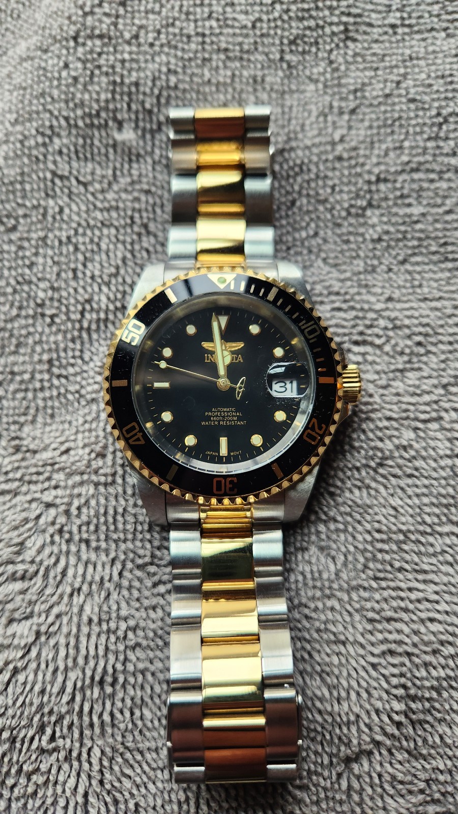 Invicta Pro Diver 8927OB Two Tone Gold Steel Black Dial Automatic Men’s Watch