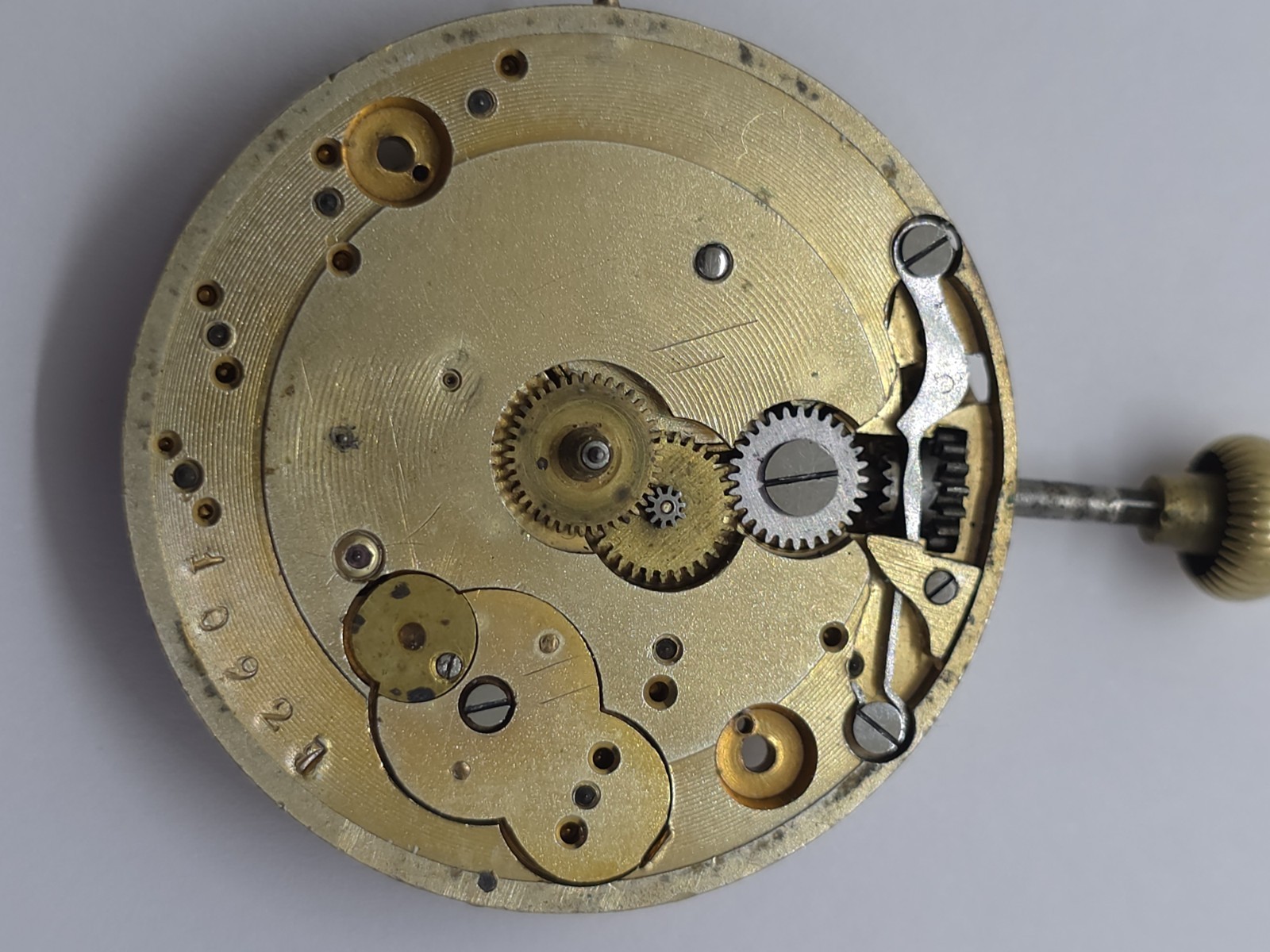 Vintage Cylinder Pocket Watch Movement WORKING Condition Stem Crown