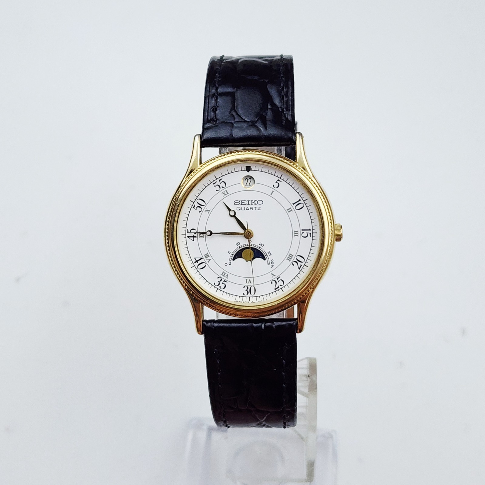 Men’s JAPAN Vintage 1988 MOONPHASE Watch SEIKO 6F22-7010