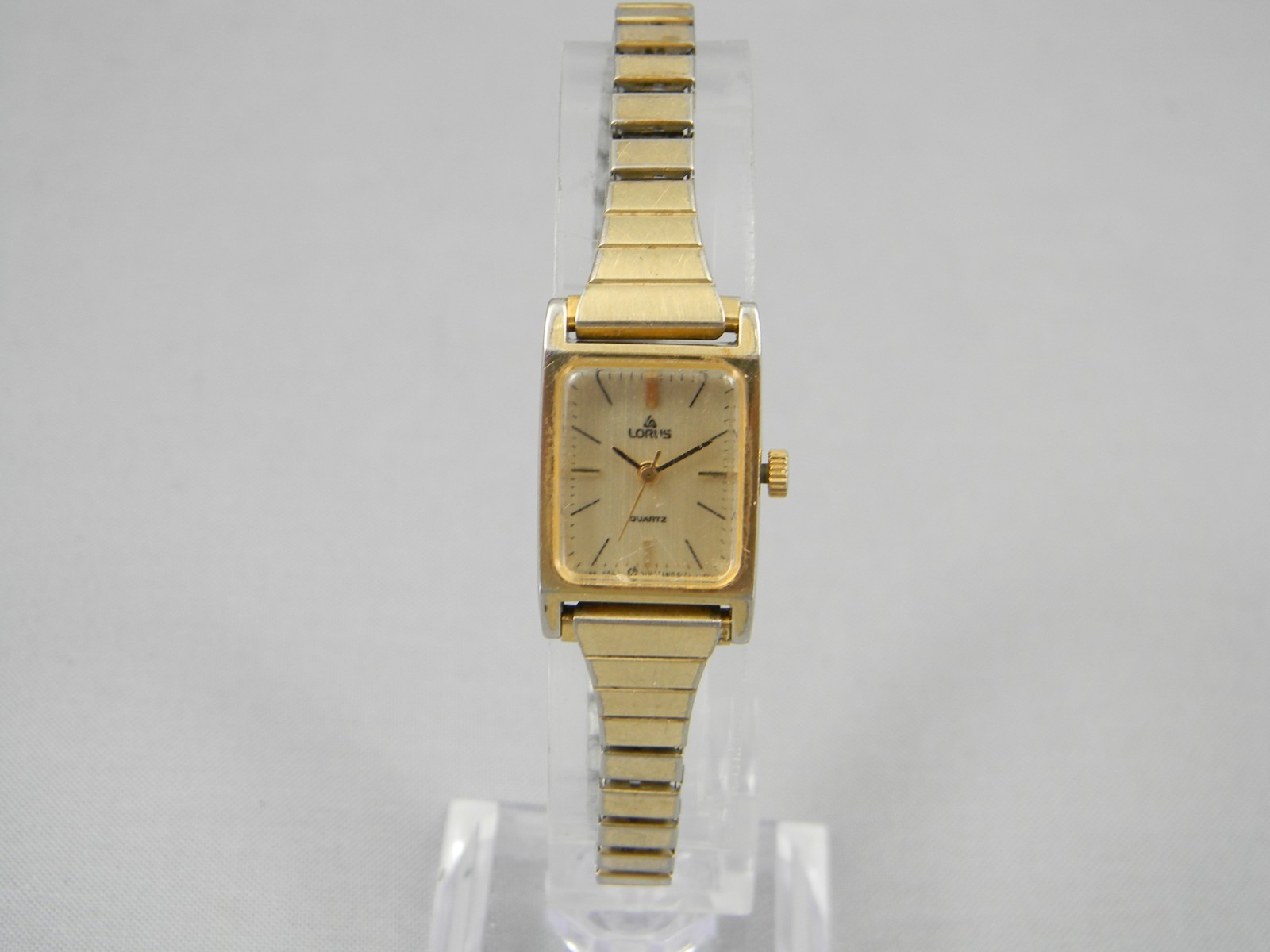 Vintage Lorus by Seiko Watch Women 16mm Gold Tone Stretch Band New Battery 5.5″